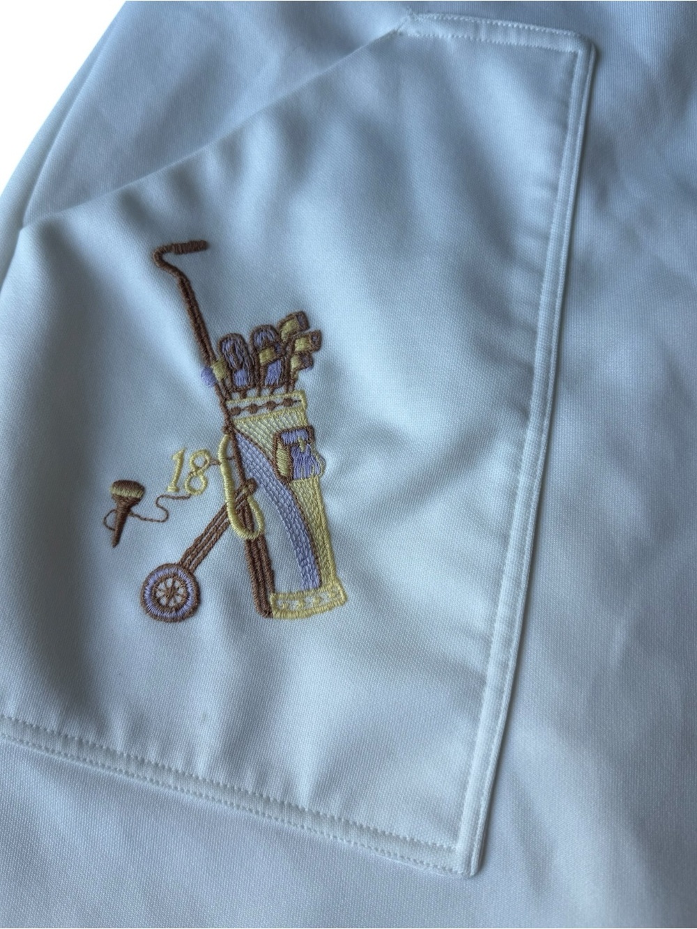 Vintage White Women's A-Line Golf skirt with Skort and Embroidered Golf Bag